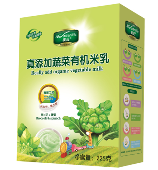 盒真添加菠菜有机米乳